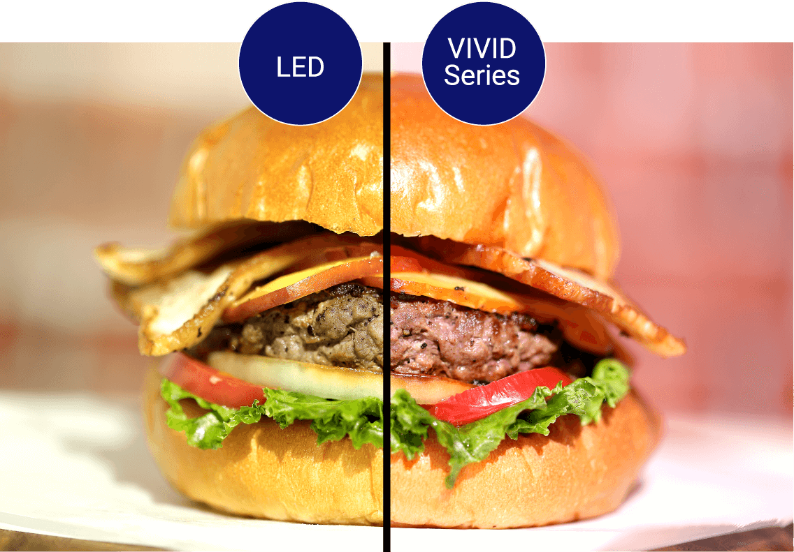 従来のLEDとCITILED VIVIDシリーズの”光の質”の比較
